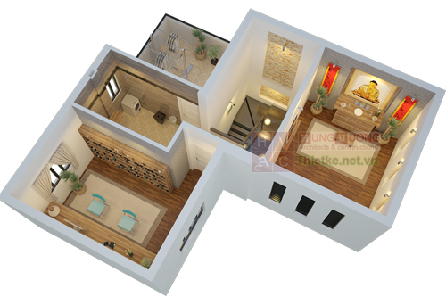 mặt bằng nội thất tầng 3
